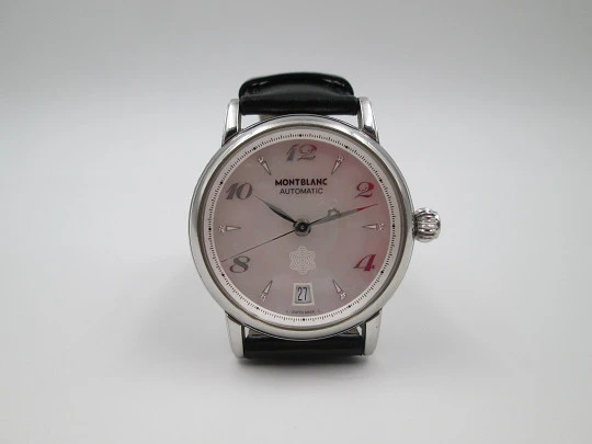 Montblanc Meisterstück 7227. Steel. Automatic. Date. Mother of pearl dial