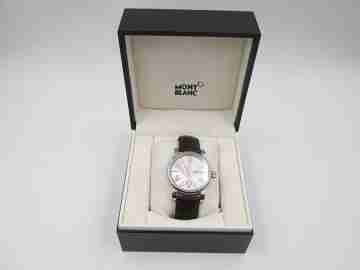 Montblanc Meisterstück Star Wave 7102. Steel. Automatic. Calendar. Leather strap. Box. 2011