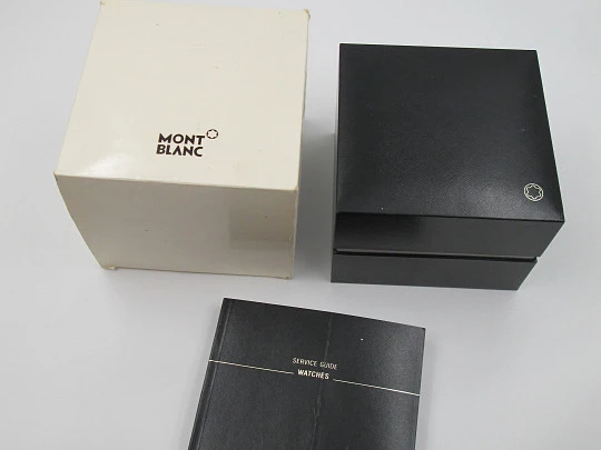 Montblanc Meisterstück Star Wave 7102. Steel. Automatic. Calendar. Leather strap. Box. 2011