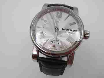 Montblanc Meisterstück Star Wave 7102. Steel. Automatic. Calendar. Leather strap. Box. 2011
