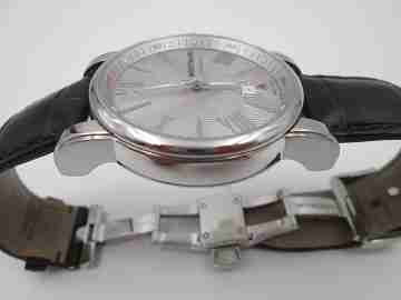 Montblanc Meisterstück Star Wave 7102. Steel. Automatic. Calendar. Leather strap. Box. 2011