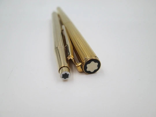 Montblanc Noblesse set. Fountain pen & propelling pencil. Gold plated. Box. 1970s