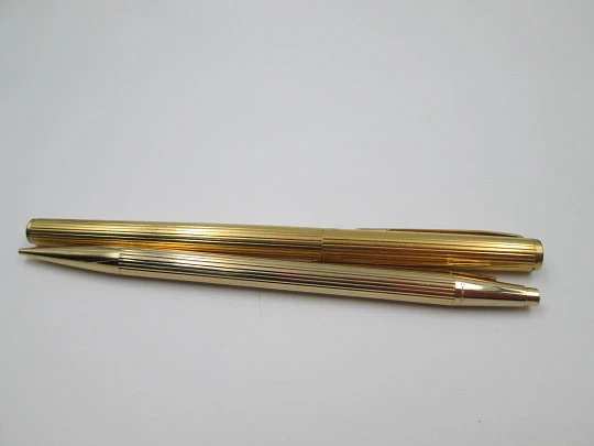 Montblanc Noblesse set. Fountain pen & propelling pencil. Gold plated. Box. 1970s