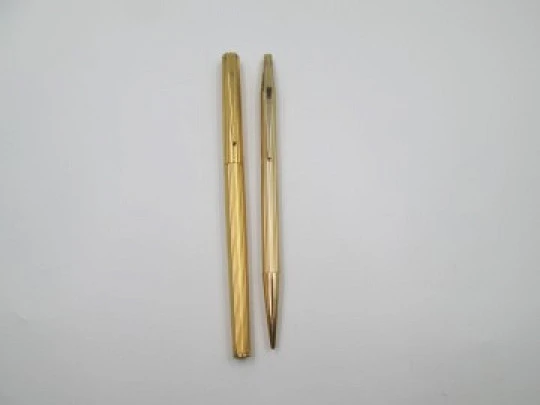 Montblanc Noblesse set. Fountain pen & propelling pencil. Gold plated. Box. 1970s