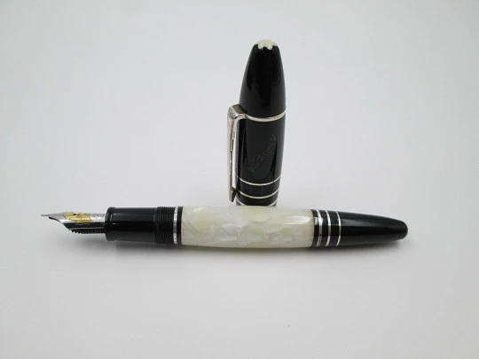 Montblanc Scott Fitzgerald fountain pen. Bitone resin & 925 silver details