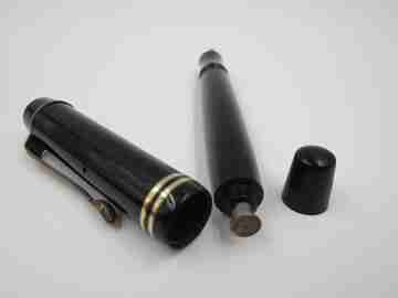Montblanc SimPlo 324. Black glossy celluloid and gold plated