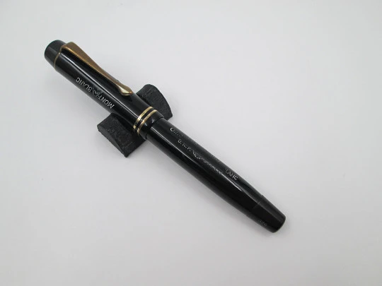 Montblanc SimPlo 324. Celuloide negro brillo y chapada oro. 14K