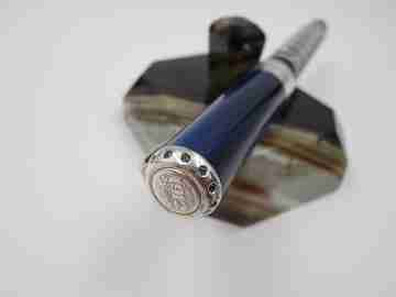 Montegrappa 50th anniversary EEC. Silver. Marble resin. Sapphires
