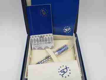 Montegrappa 50th anniversary EEC. Silver. Marble resin. Sapphires