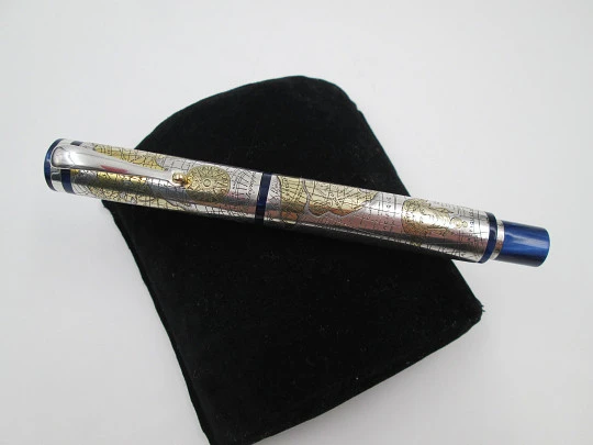 Montegrappa GEA 2001. Plata y oro. Edición limitada. Carga pistón