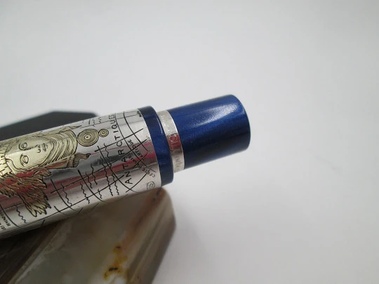 Montegrappa GEA 2001. Plata y oro. Edición limitada. Carga pistón