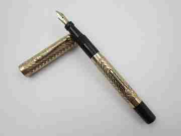 Morrison's fountain pen. 14 karat gold filled & hard rubber. Lever filler system. 1920's