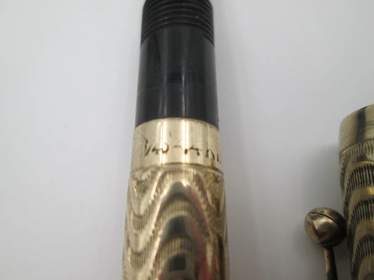 Morrison's fountain pen. 14 karat gold filled & hard rubber. Lever filler system. 1920's