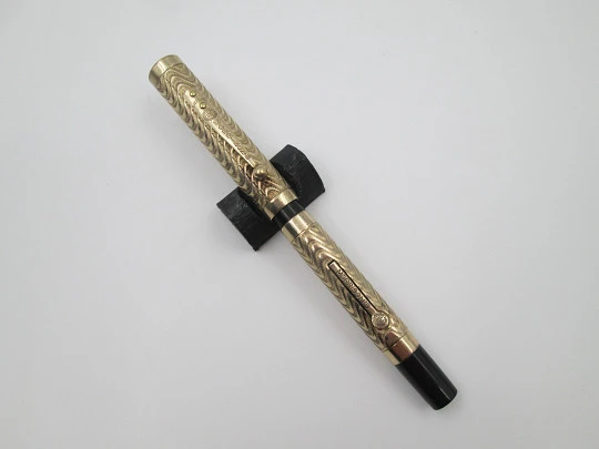 Morrison's fountain pen. 14 karat gold filled & hard rubber. Lever filler system. 1920's