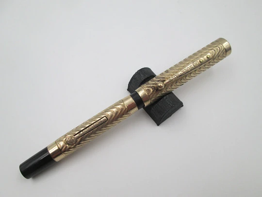 Morrison's fountain pen. 14 karat gold filled & hard rubber. Lever filler system. 1920's