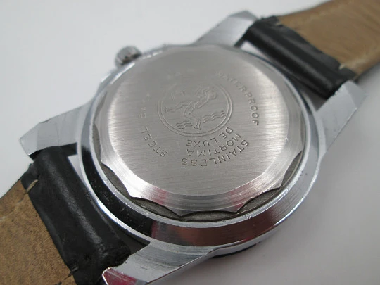 Mortima Super Datomatic 6 ATM dive watch. Calendar. Steel / chrome metal