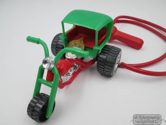 Motorcycle truck. La Paz Toys. Colour plastic. 1970's. Remote control. Wheel