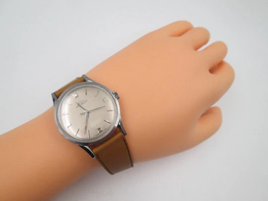 Movado Sub Sea. Stainless steel. Automatic. Sweep second hand. Grey dial. 1960's