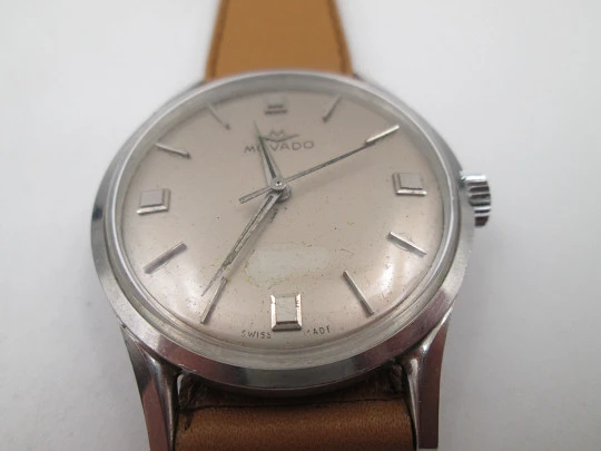 Movado Sub Sea. Stainless steel. Automatic. Sweep second hand. Grey dial. 1960's