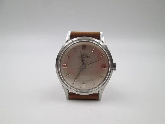 Movado Sub Sea. Stainless steel. Automatic. Sweep second hand. Grey dial. 1960's