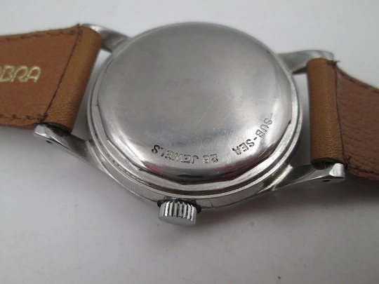 Movado Sub Sea. Stainless steel. Automatic. Sweep second hand. Grey dial. 1960's