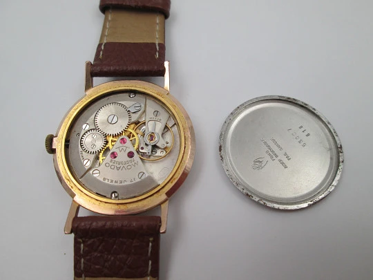 Movado. Acero y chapado oro 20 micras. Cuerda manual. Segundero. 1960