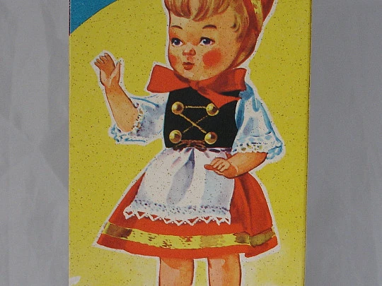 Muñeca bailarina Fipps. Traje Selva Negra. Cuerda. Caja. 1950. Alemania