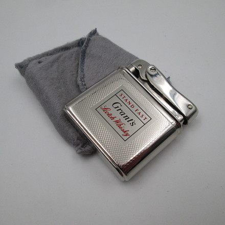 Mylflam Bob Petrol Pocket Lighter Silver Plated Metal 1950s