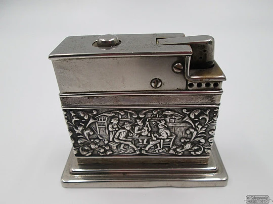 Mylflam table lighter. Automatic. 835 sterling silver. 1940's