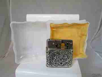 Mylflam. 800 sterling silver. Tavern scene. Relief. Automatic