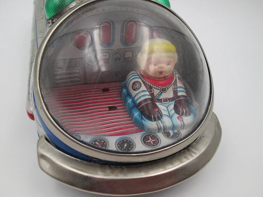 NASA Apollo Space Rocket Ship. Modern Toys Masudaya. Lithographed tinplate