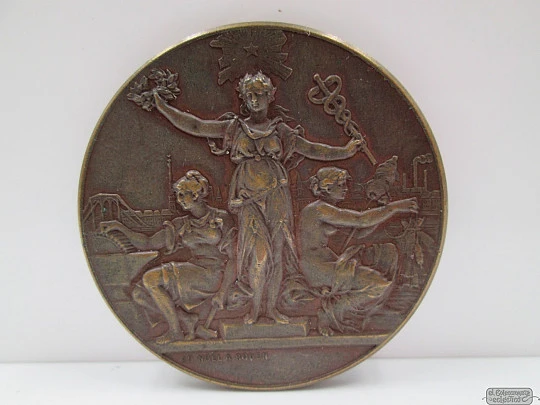 National & Regional Exhibition of Rouen. Bronze, 1884. France. AD Noël