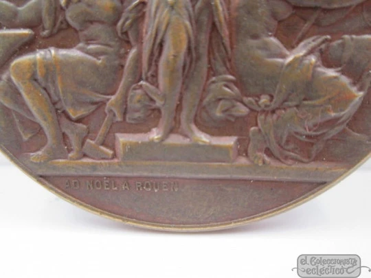 National & Regional Exhibition of Rouen. Bronze, 1884. France. AD Noël