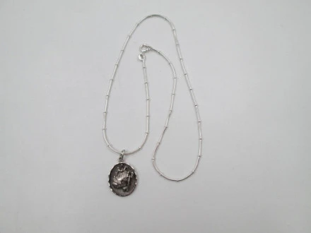 Aztec Idol Necklace With Cord Sterling Silver Mexico 1980s | El Coleccionista Ecléctico Aztec Idol Necklace With Cord Sterling Silver Mexico 1980s | El Coleccionista Ecléctico
