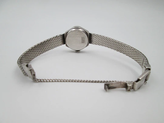 Nesvier ladies wristwatch. 835 sterling silver. Manual wind. Bracelet. Swiss. 1970s