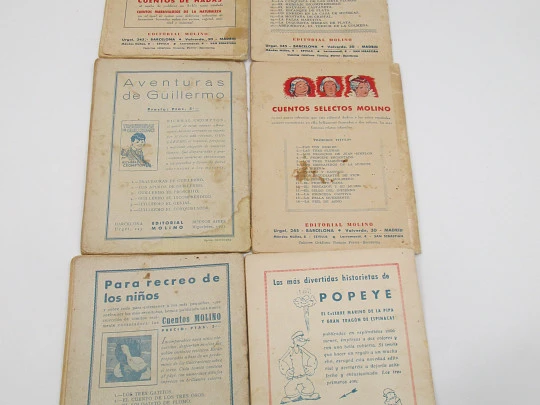 Nine illustrated children's stories. Marujita Collection. Molino publisher. 1940's. Spain