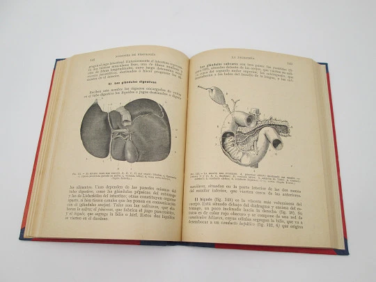 Nociones de Fisiología y Microbiología. Salustio Alvarado. 181 grabados. 1936