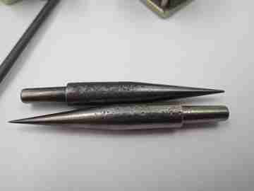 Norton & Gregory Ltd drawing tools boxed. Silver plated. England. 1910's