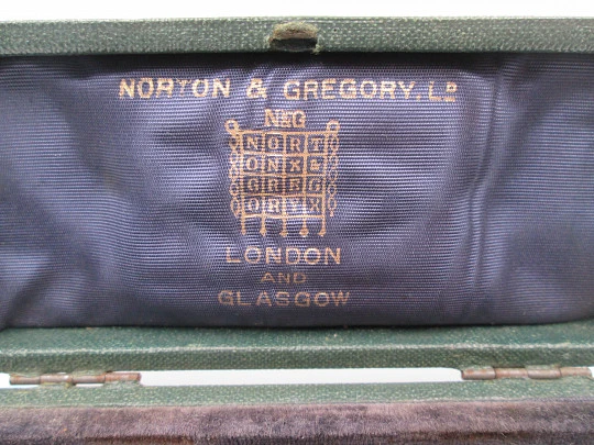 Norton & Gregory Ltd drawing tools boxed. Silver plated. England. 1910's