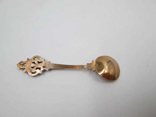 Notre-Dame de Rocamadour Sanctuary spoon. Gold plated metal