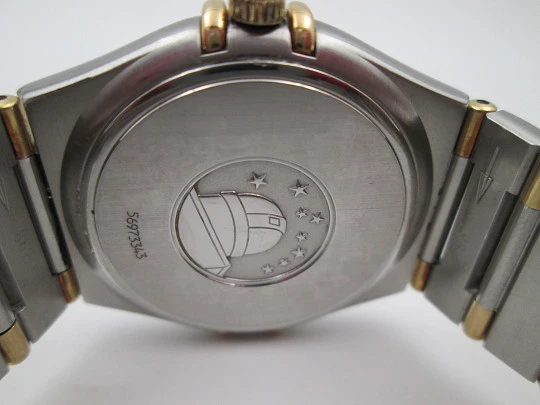 Omega Constellation. Acero y oro 18k. Cuarzo. Brazalete. Calendario. 2000