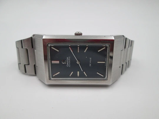 Omega De Ville Curvex Tank. Stainless steel. Automatic. Box. Bracelet. 1970's