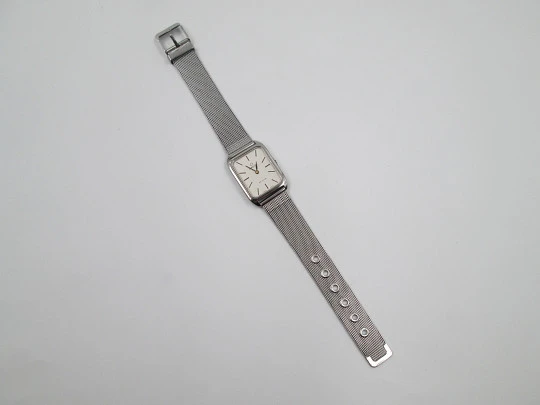 Omega De Ville ladie's watch. Stainless steel. Rectangular case. Manual wind. Bracelet