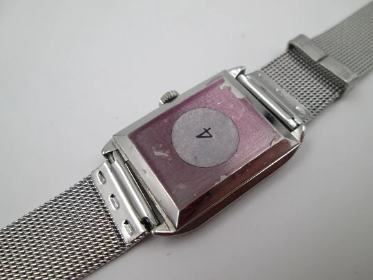 Omega De Ville ladie's watch. Stainless steel. Rectangular case. Manual wind. Bracelet