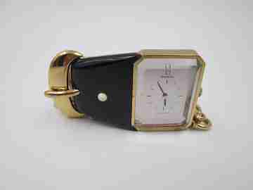Omega De Ville women's pendant watch. Vermeil sterling silver & enamel. Chain