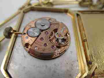 Omega De Ville women's pendant watch. Vermeil sterling silver & enamel. Chain