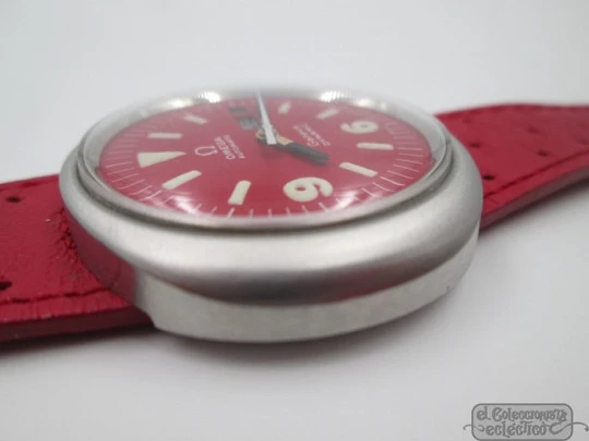 Omega Genève Dynamic. Acero. Automático. 1970. Día y fecha. Dial rojo