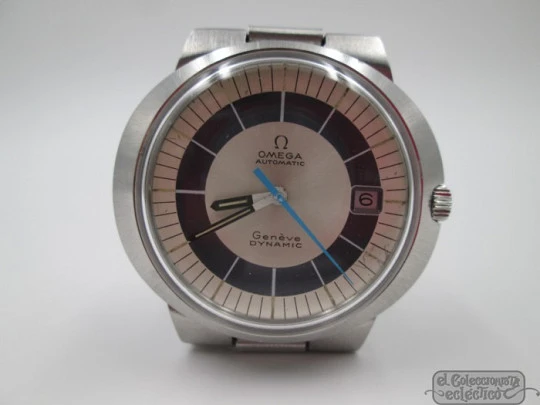 Omega Genève Dynamic. Acero. Automático. 1970. Fecha. Azul plata