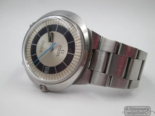 Omega Genève Dynamic. Acero. Automático. 1970. Fecha. Azul plata