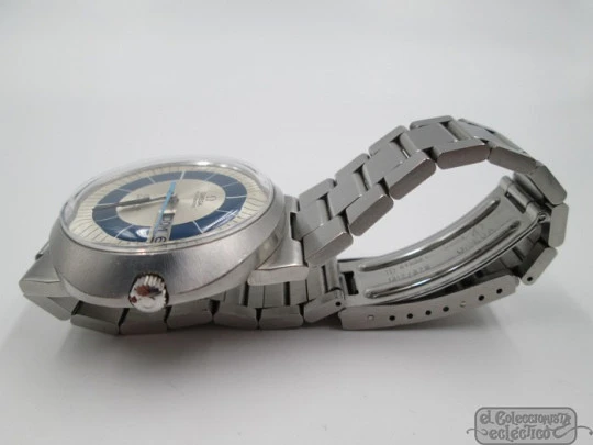 Omega Genève Dynamic. Steel. Automatic. Date & Day. Blue and silver